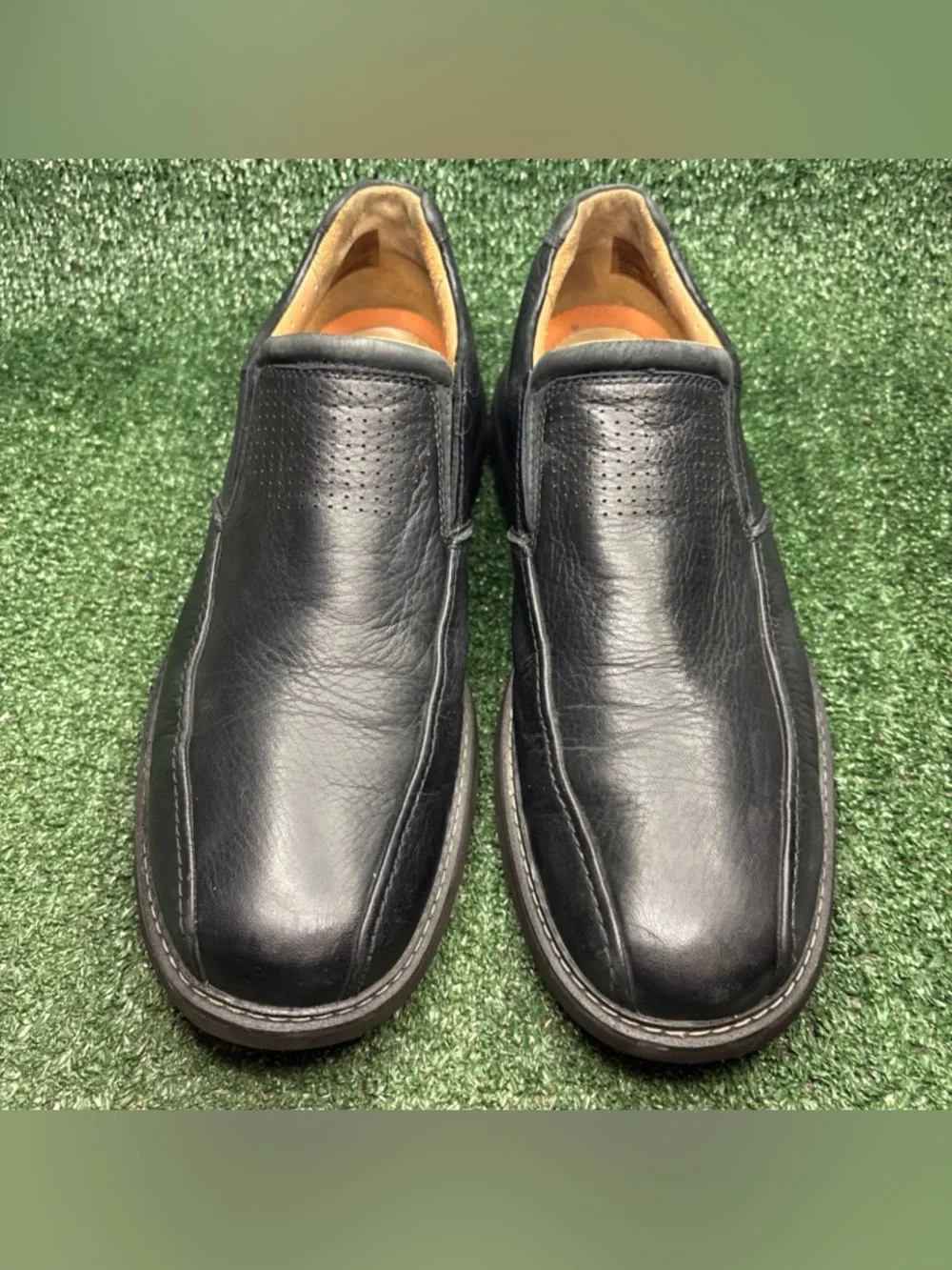 Clarks Unstructured Black Leather‎ Loafers Slip-On Men’s Size 14 M